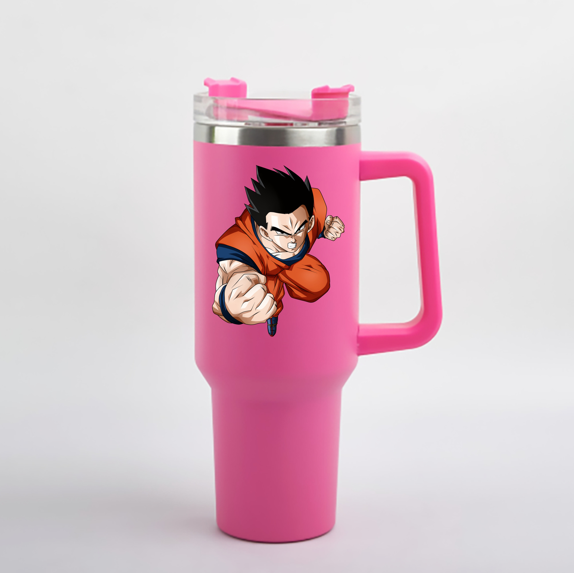 （画像用） ドラゴンボール 孫 悟飯（そんごはん）DRAGON BALL Son Gohan 1200mL車用タンブラー - クリスタルステッカー（プラスチックストロー付き）
